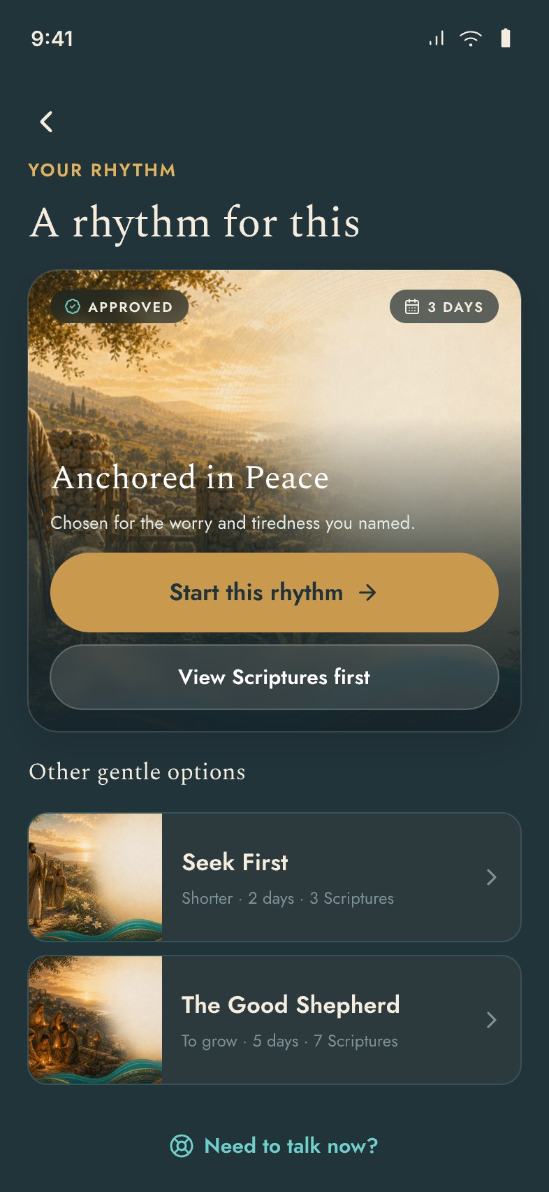 RheMind app programme screen