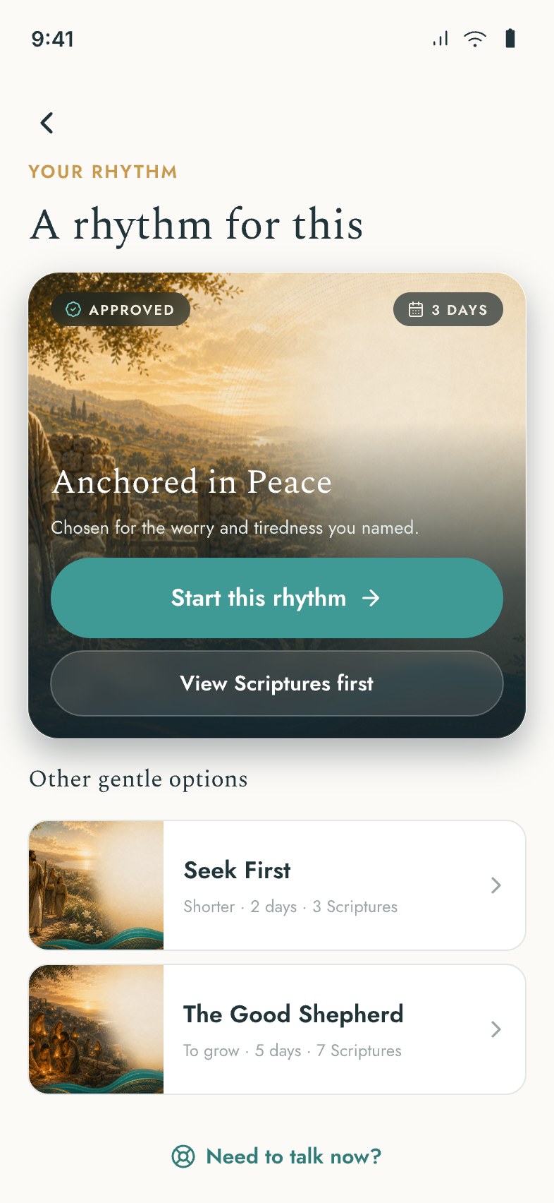 RheMind programme screen, light theme