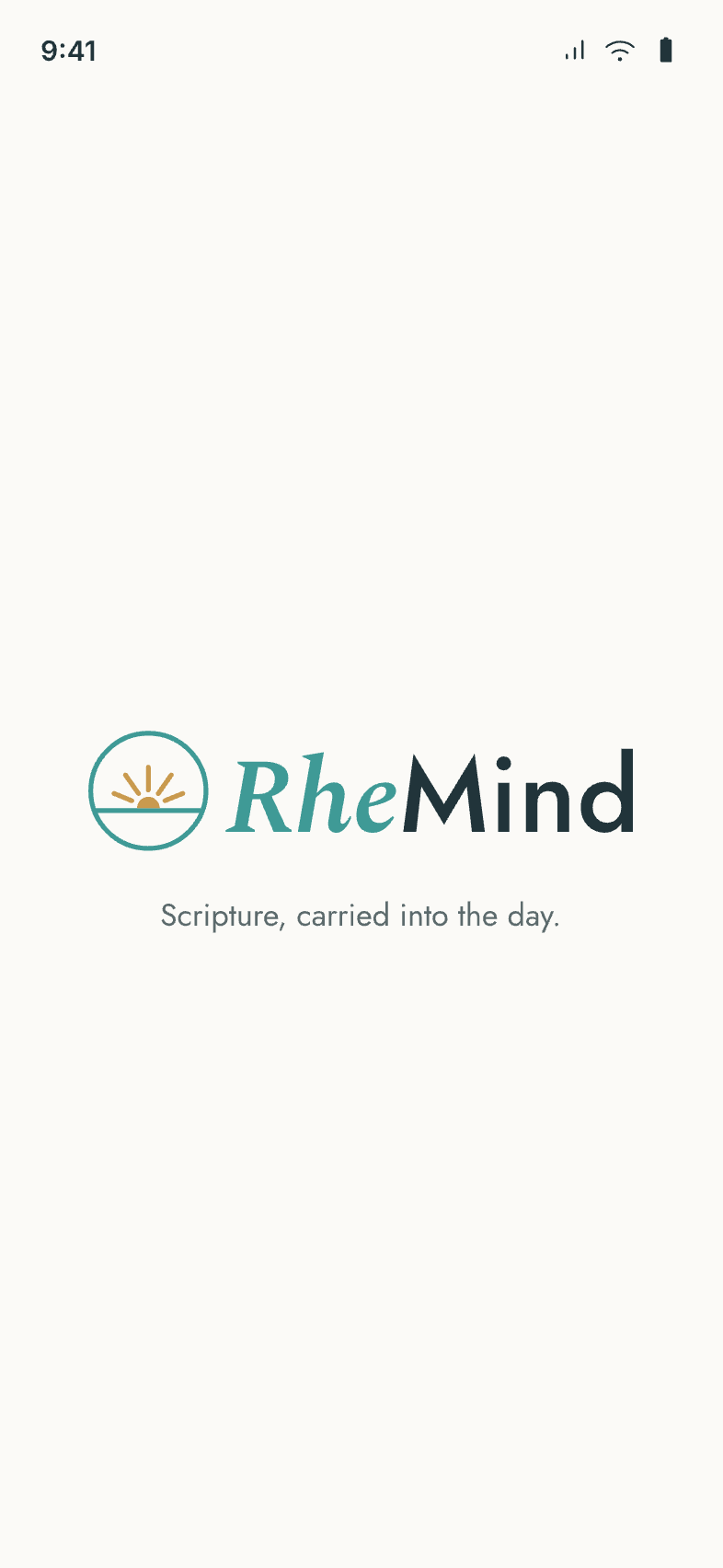 RheMind splash screen, light theme